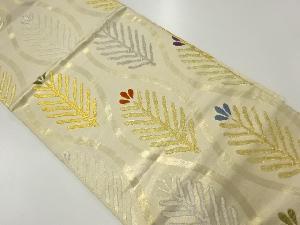 アンティーク　立涌に若松模様織出し袋帯（材料）